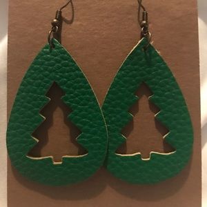 Leather Tear Drop Earrings